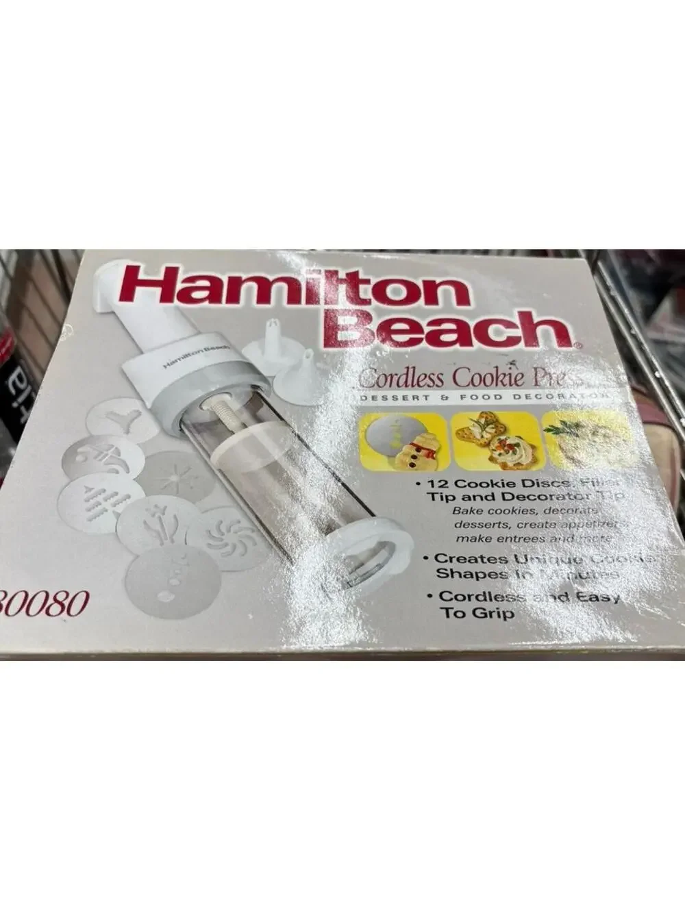 Hamilton Beach 80080 Cordless Cookie Press NOB